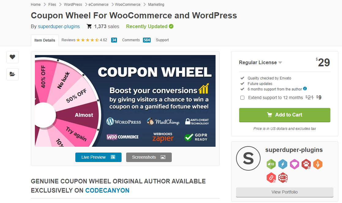 Coupon Wheel Plugin插件 WP轮盘插件 WP转盘促销插件官方兼容-图1