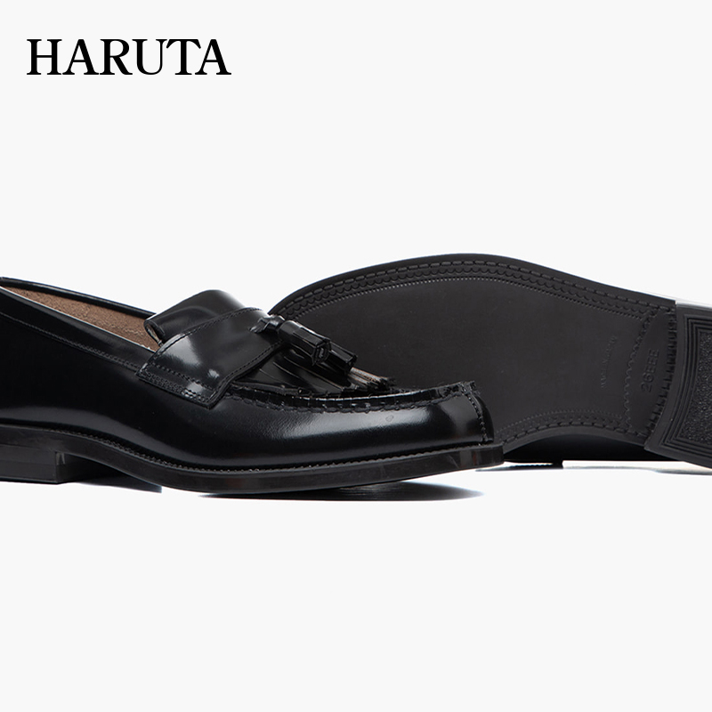 Haruta日系百搭909真皮款牛皮乐福鞋流苏男士DK制服小皮鞋休闲鞋 - 图0