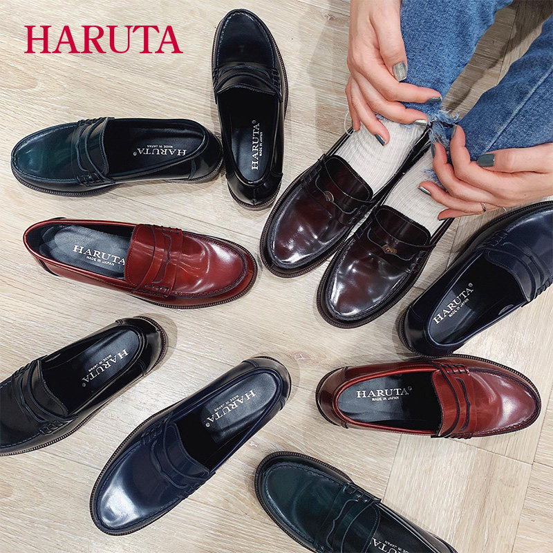 haruta日系230真皮款单鞋百搭jk制服鞋英伦牛皮小皮鞋女乐福鞋,淘宝优惠券,粉丝福利购,淘宝优惠卷