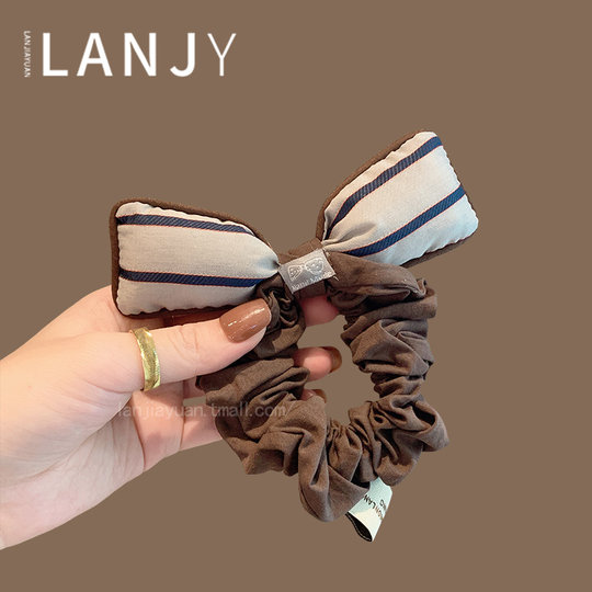 东大门韩系百搭蝴蝶结大肠发圈甜美立体海绵丸子头发饰