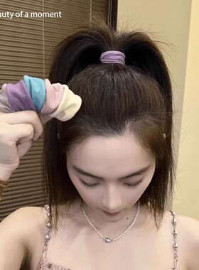 百搭高弹力无缝超宽面膜肌发圈2024新款高马尾头绳皮筋扎发绳头饰