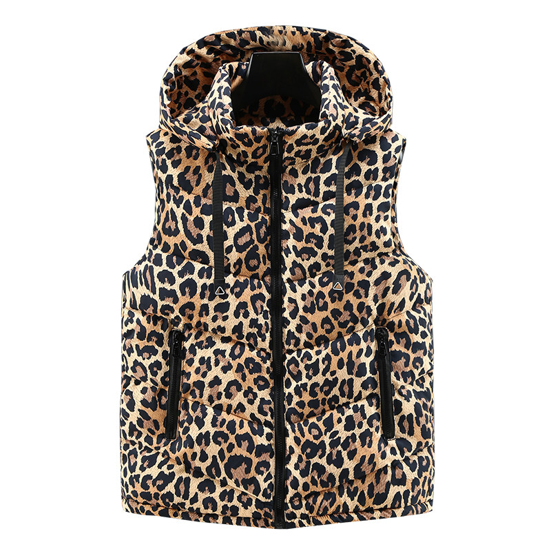 潮流豹纹马甲情侣款外穿坎肩背心秋冬季潮流无袖棉衣男女马夹外套,淘宝优惠券,粉丝福利购,淘宝优惠卷