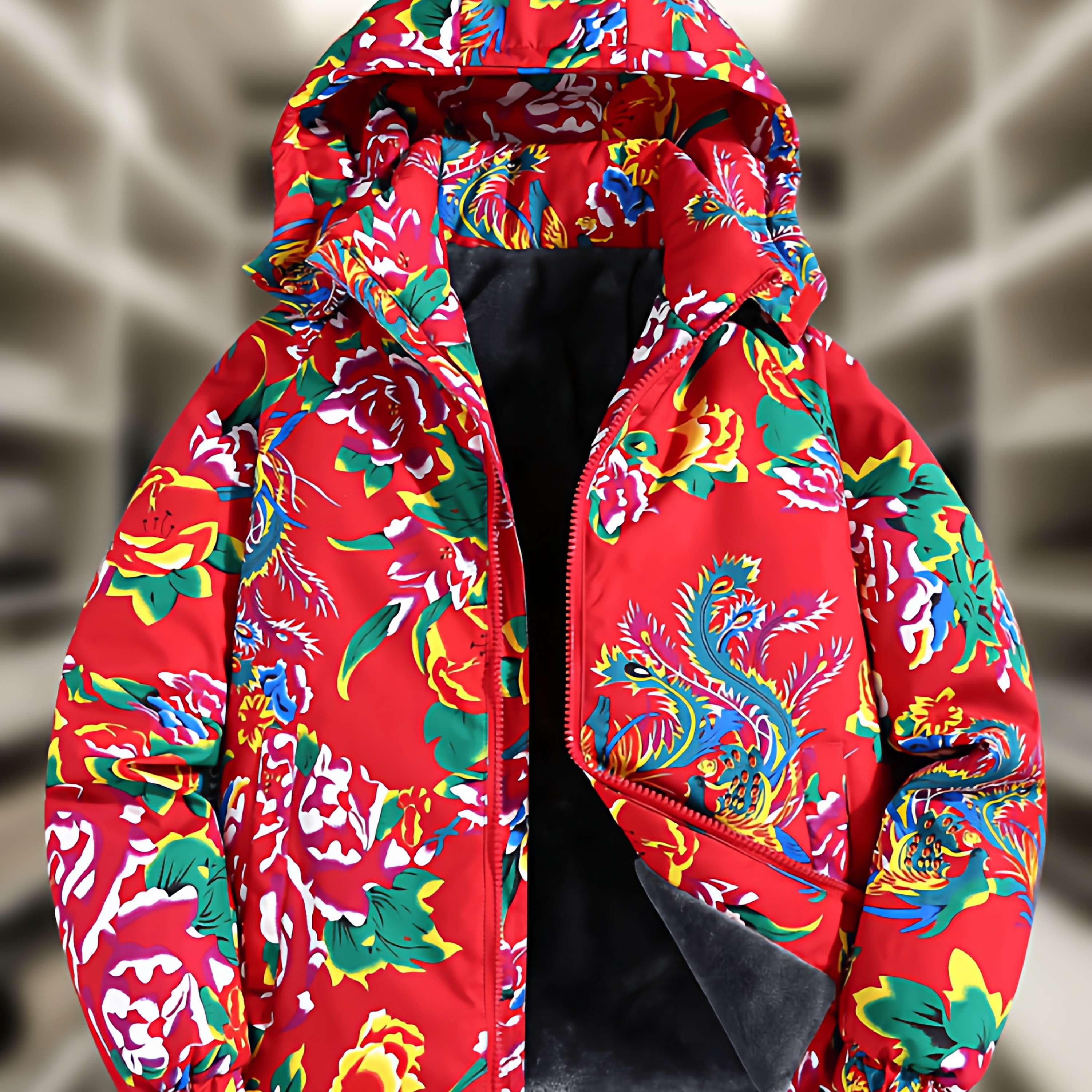 秋冬季国潮风东北大花棉袄子牡丹花情侣加绒棉衣加厚棉服男女外套,淘宝优惠券,粉丝福利购,淘宝优惠卷