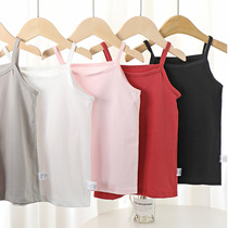 Girl Harnesses Vest Dance Inside Hitch Baby Pure Cotton Inside Wearing Baby Girl Little Girl Pure Black Spring Beating Undershirt