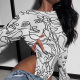 High Street Hot Girl Temperament Abstract Slim Fit Jumpsuit