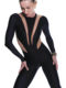 CNYISHE high-waisted mesh patchwork jumpsuit