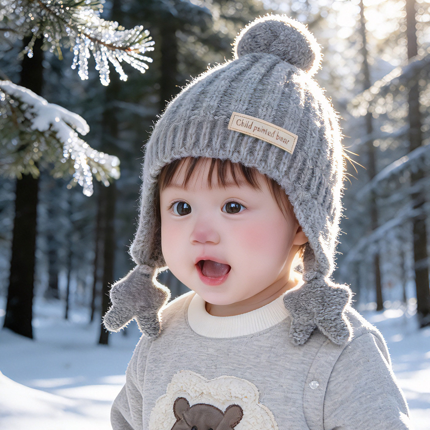 宝宝帽子冬季可爱婴儿男童星星护耳帽保暖秋冬防风女孩针织毛线帽,淘宝优惠券,粉丝福利购,淘宝优惠卷