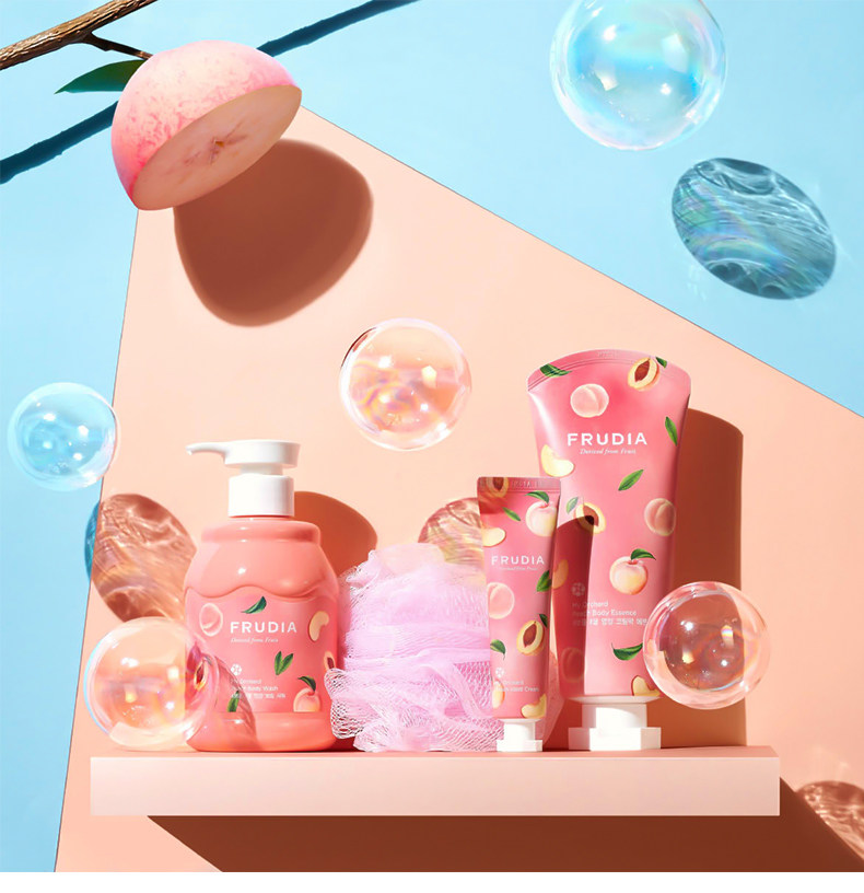 韩国frudia馥露迪雅水蜜桃子手霜 FRUDIA海外沐浴露