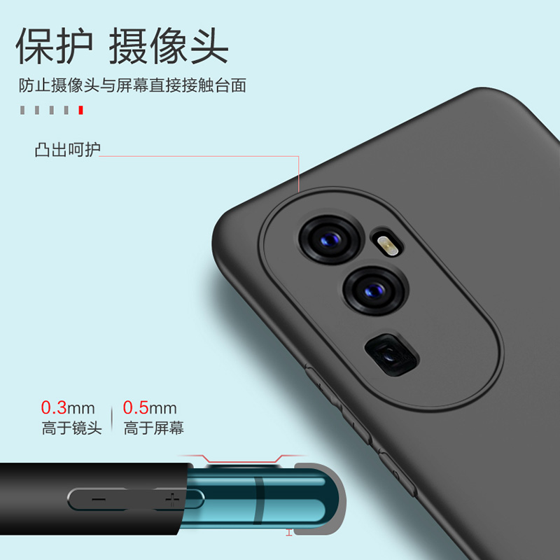 opporeno10pro手机壳磨砂硅胶OPPOreno10pro外壳男女简约PHV110潮reno10pro保护套新款RENO10pro5G手机套黑色 - 图0