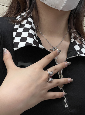 蝴蝶结ins冷淡风合金戒指女