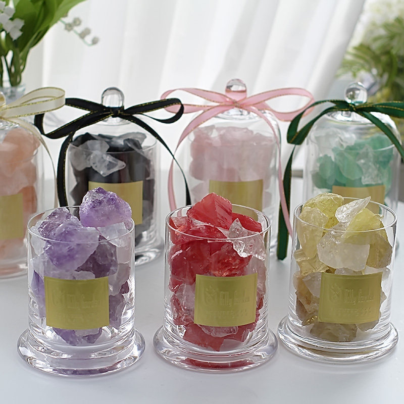 天然水晶扩香石原石蜡烛粉白紫黄绿萤石无火香薰精油装饰摆件材料,淘宝优惠券,粉丝福利购,淘宝优惠卷