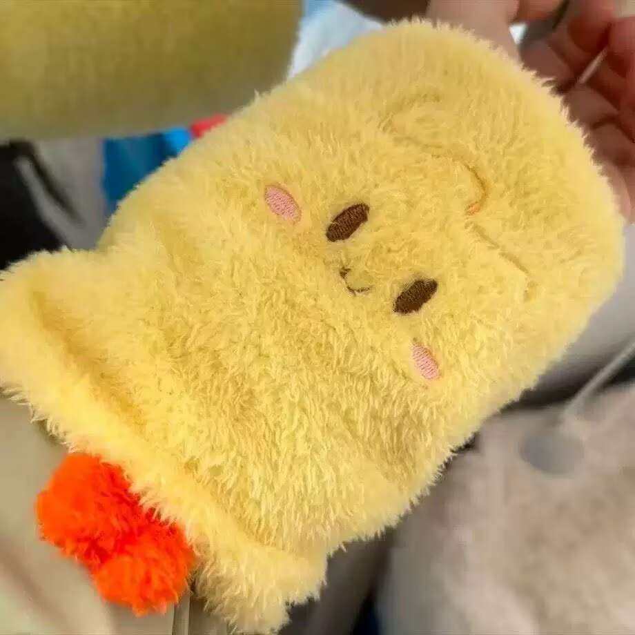 可爱小黄炸虾袖套毛绒女秋冬羽绒服学生上课办公室护袖防脏袖套袖,淘宝优惠券,粉丝福利购,淘宝优惠卷