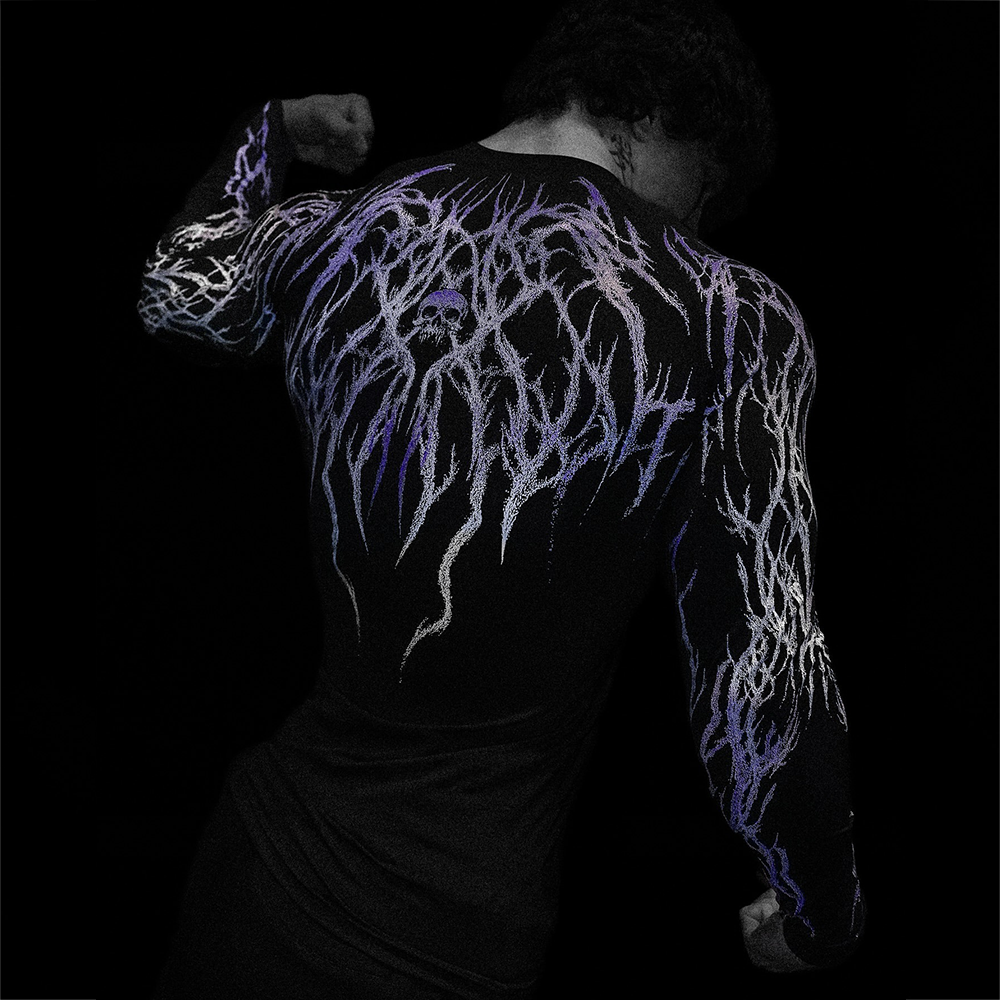 Breathedivinity梦魇新毒液速干紧身t恤潮流印花高弹长袖健身上衣,淘宝优惠券,粉丝福利购,淘宝优惠卷