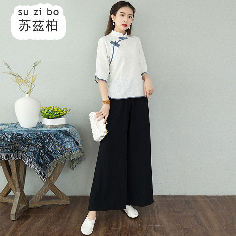 民国风唐装复古汉服中国风工作服 苏兹柏上衣