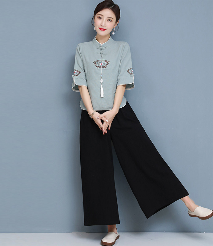 中式唐装瑜伽服禅修服中国风禅意 苏兹柏上衣