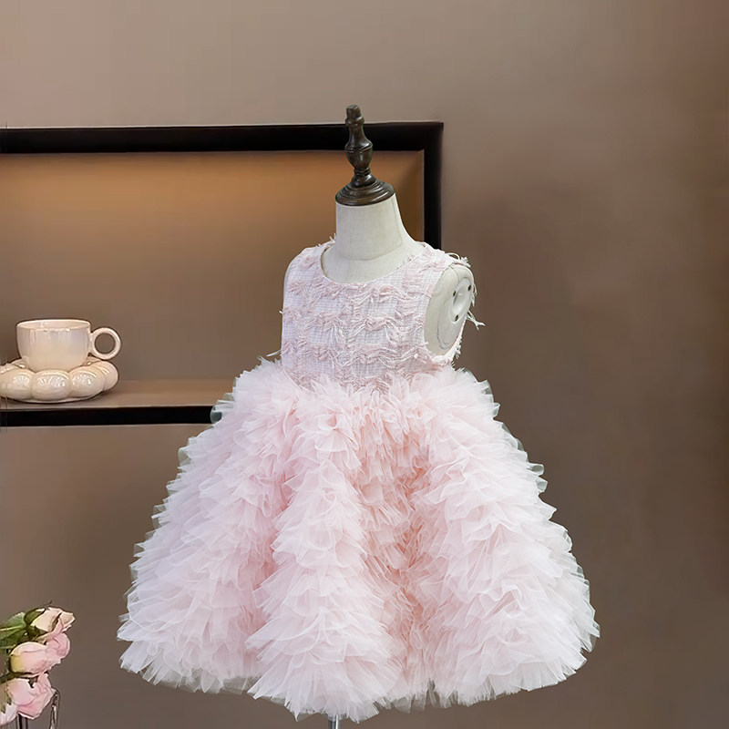女童连衣裙2025秋冬新款小女孩生日公主裙洋气儿童粉色礼服蓬蓬裙,淘宝优惠券,粉丝福利购,淘宝优惠卷