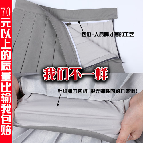 百褶裙短裙女夏季高腰大码显瘦a字西装格子小个子xs半身裙裙裤 - 图2