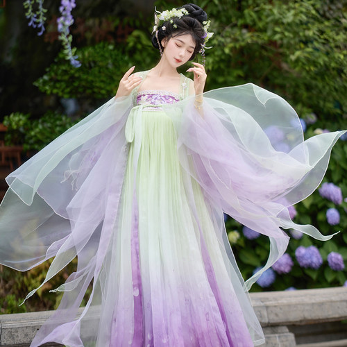 2026新款汉服女成人唐制古装中国风齐胸襦裙刺绣改良日常可穿夏季 - 图0