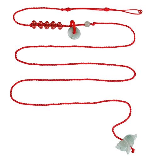 Браслет из красной нити, цепочка из нефрита, плетеный защитный амулет, пряжка, шнурок на талию, оберег на день рождения, ремень, браслет с одной бусиной, цвета киновари