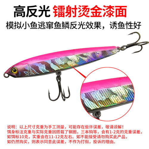 沉水铅笔路亚假饵飞诡远投缓沉淡水鲈鱼翘嘴桂鱼红尾野钓通用鱼饵 - 图2