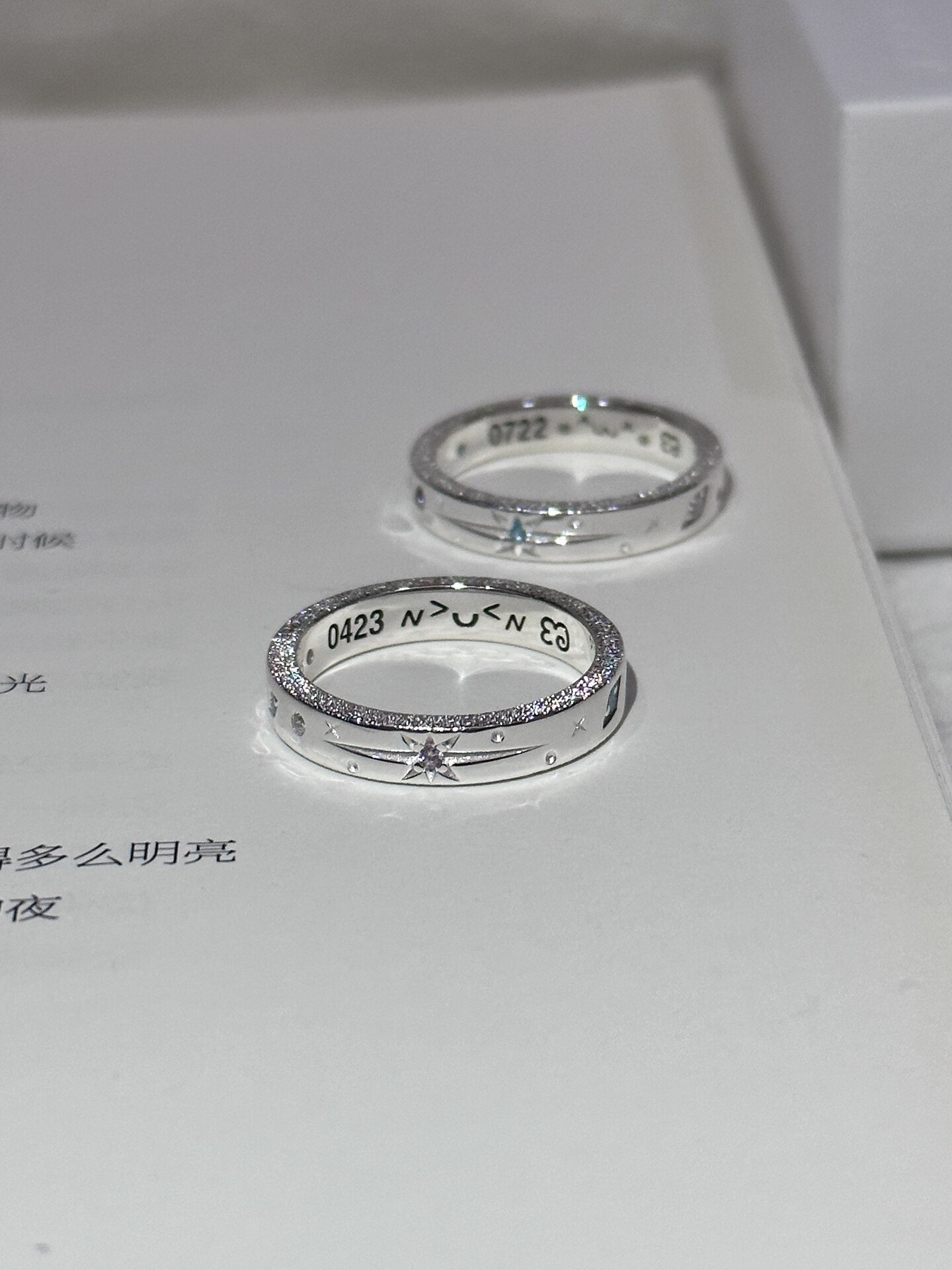 Bell custom/fish to star couple ring s925 sterling silver closed ring anniversary gift for girlfriend