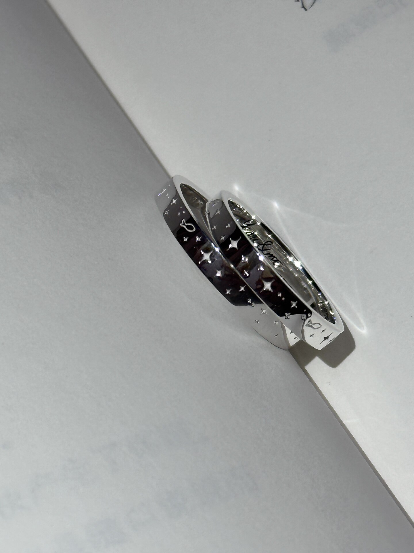 Bell customized/diamond-free version of the Galaxy Little Fish pair ring s925 sterling silver closed ring anniversary gift for girlfriend