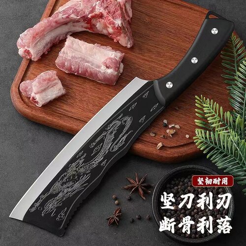 屠龙刀斩骨刀加厚防锈锻打钢材斩刀柴刀锋利耐用家用超多用剁骨刀 - 图3