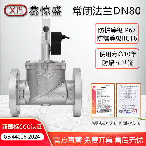 工业商用燃气管道电磁式紧急切断阀防爆电磁阀气泄漏切断阀新国标 - 图0