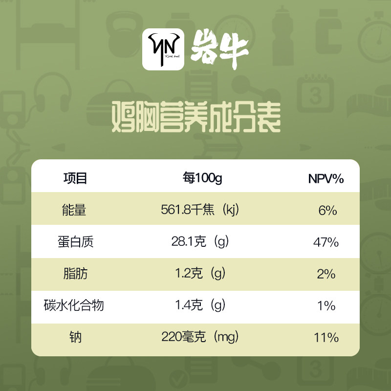 岩牛即食鸡胸肉健身代餐9袋纯肉 岩牛鸡胸