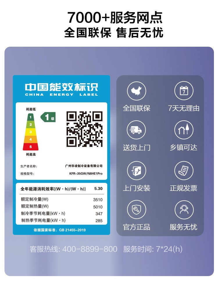 [n8he1升级款]华凌1.5匹空调 华凌空调