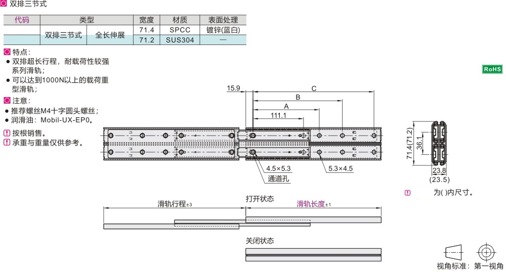 ID重载线节重型36排性37三三三排三钢制不锈钢导轨节B滑轨IDB - 图0