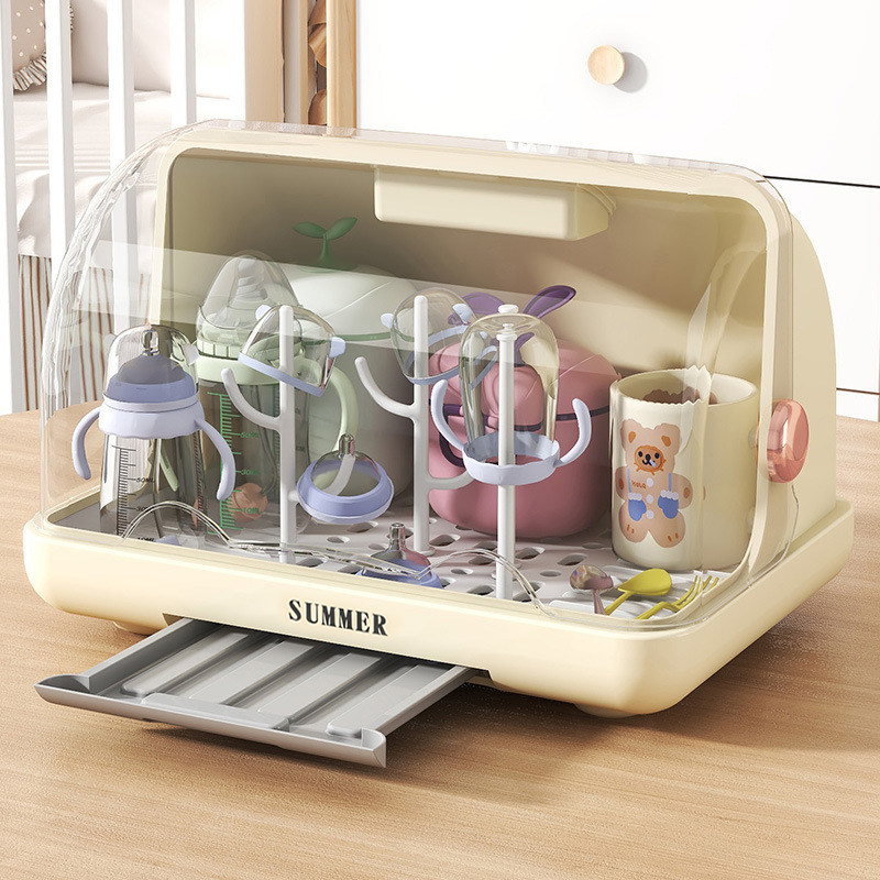 消毒奶瓶收纳箱沥水架防尘带盖辅食工具收纳柜婴儿宝宝餐具收纳盒,淘宝优惠券,粉丝福利购,淘宝优惠卷