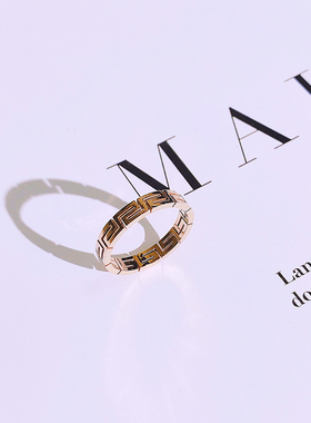 网红时尚个性简约钛钢女ins戒指