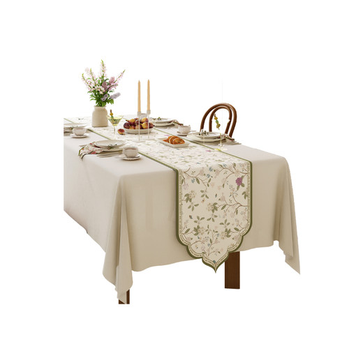 法式复古桌旗轻奢高端餐桌旗布茶台桌布布艺长条电视柜斗柜盖布 - 图3