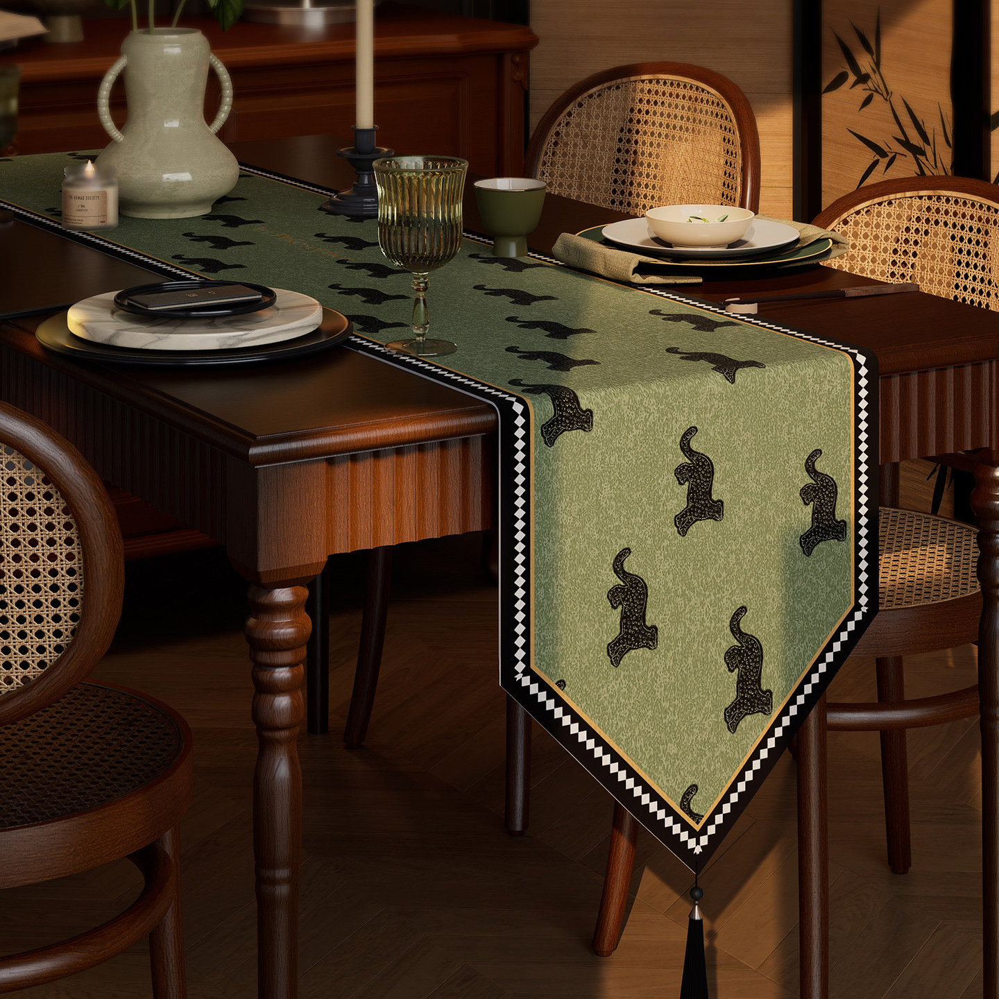 中古风桌旗法式复古轻奢高端餐桌旗布长条茶几桌布电视柜边柜盖布,淘宝优惠券,粉丝福利购,淘宝优惠卷