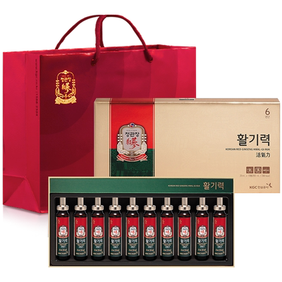 正官庄6年根高丽参红参液人参滋补礼盒10瓶