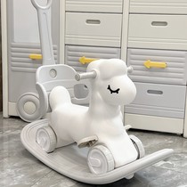 Child Trojan horse skating in two-in-one rocking chair One year old baby rocking horse and fall baby girl Dual use