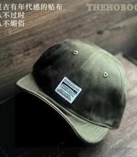 大头围日系贴布软檐棒球帽