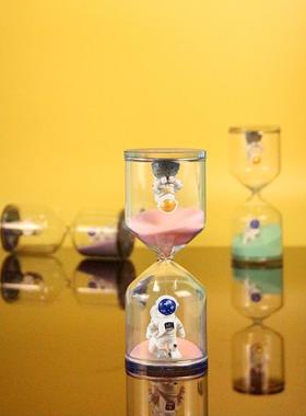 宇航员摆件沙漏计时器儿童15/30分钟时间管理创意太空人生日礼物