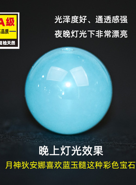 diy纯天然海蓝宝通透冰种散珠