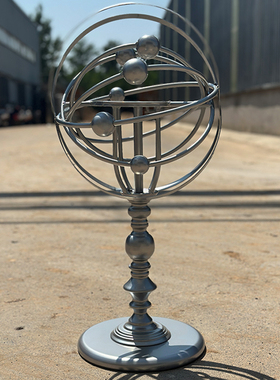 复古摆件创意金属桌面浑天仪地球仪工艺品婚庆道具装饰品摆设