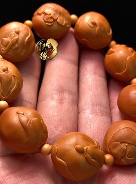 无相佛橄榄核手串男款盘玩猴w头光珠精雕万佛核雕文玩核桃精品雕