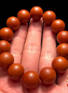 橄榄核手串1.5正圆光珠核w雕单圈素核圆珠手持原核雕刻大单籽素串