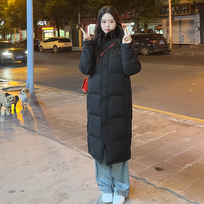韩系冬装长款过膝中戏羽绒棉袄女加厚2025新款超好看洋气棉衣棉服 - 图3