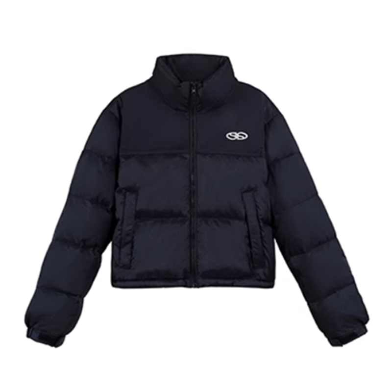 韩版小个子黑色立领刺绣羽绒服女2025冬季新款宽松短款白鸭绒外套,淘宝优惠券,粉丝福利购,淘宝优惠卷