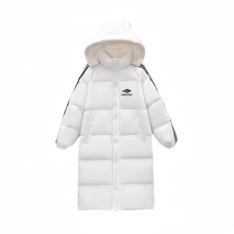 超好看三条杠长款连帽羽绒棉袄女2025冬季新款韩版宽松洋气面包服,淘宝优惠券,粉丝福利购,淘宝优惠卷