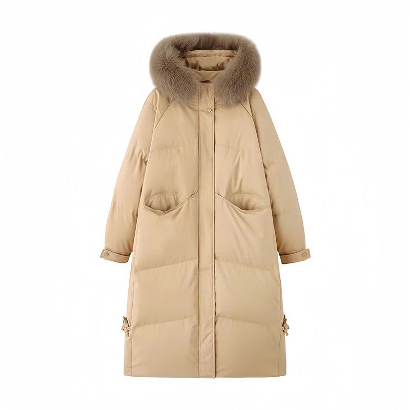 韩国高级感大毛领连帽羽绒棉服女2025冬季新款长款过膝加厚面包服,淘宝优惠券,粉丝福利购,淘宝优惠卷