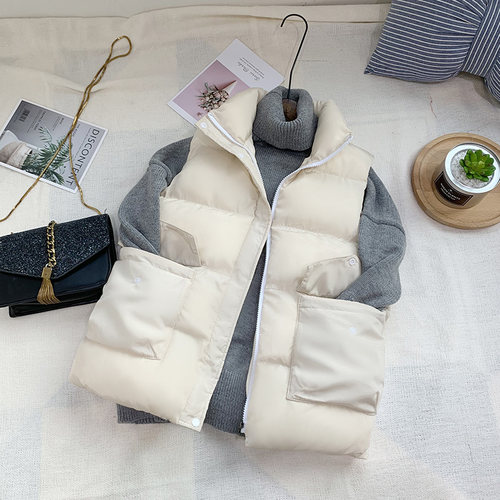 2025冬新款羽绒棉马甲女短款坎肩背心外套面包服棉马夹袄韩版休闲 - 图2