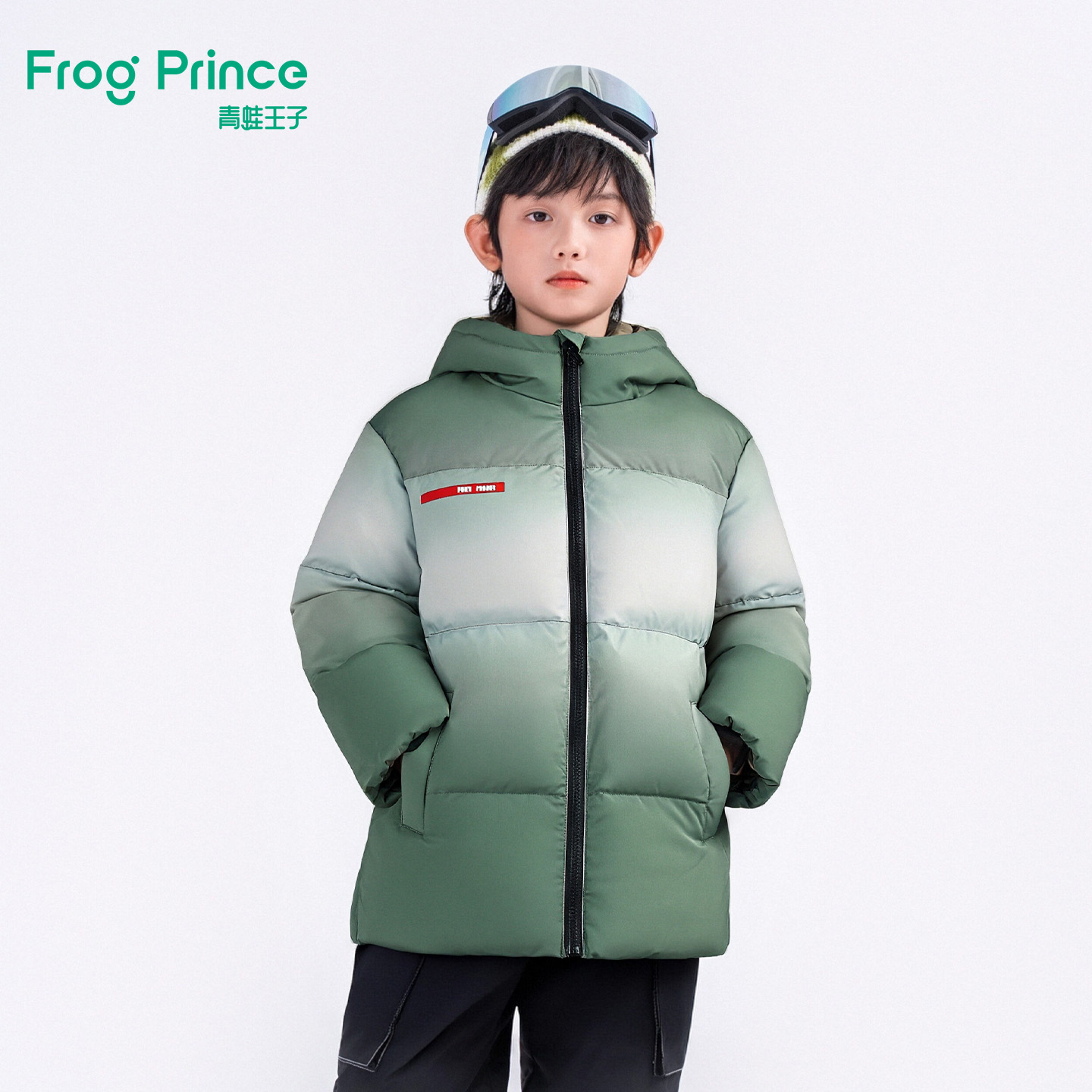 【商场同款】青蛙王子童装男童中长款羽绒服冬装新款儿童加厚外套 - 图0