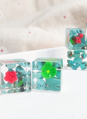 踏枝手作原创许愿池塘锦鲤树脂